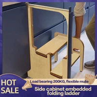ครัวเรือนความสูงเพิ่มบันไดสตูล Ultra-Thin Storage ซ้ายและขวา Universal ตู้พับ Ultra-บางบันได 1