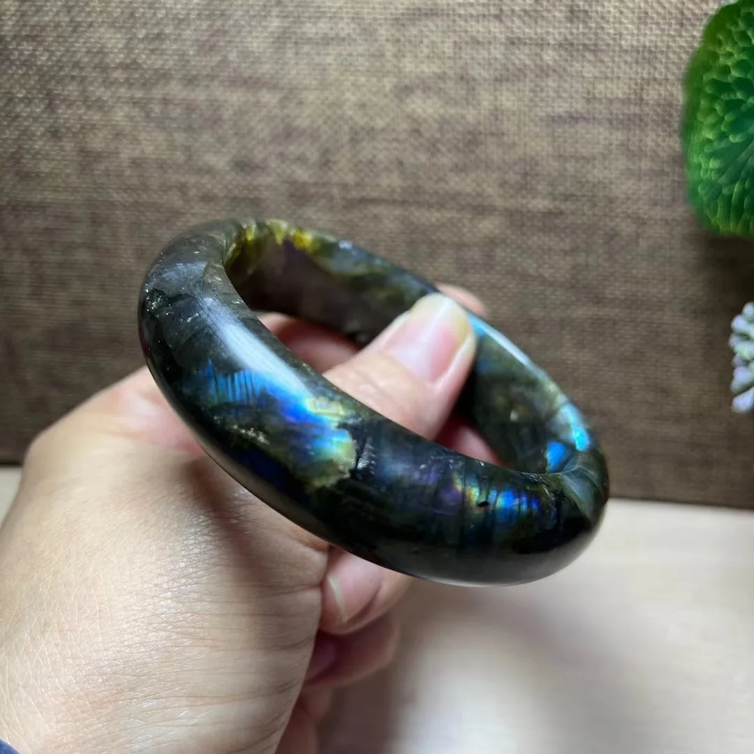 Natural Labradorite Crystal Stretch Bracelet - 8mm Beads For Men & Women, Chakra Healing