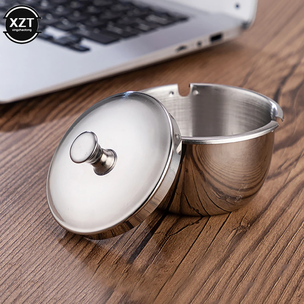 

Non Perforated Wall Mounted Stainless Steel Ashtray Toilet With Cover in Bathroom Ashtray Living Room Household Soot Collector