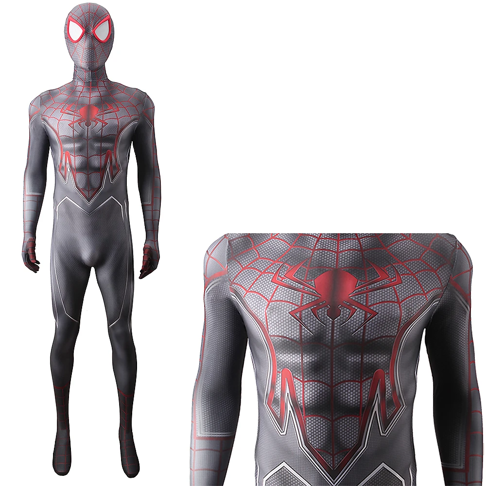 Marvel-Inspired Miles Morales Spider-Man: Into the Spider-Verse Spandex Bodysuit for Adults