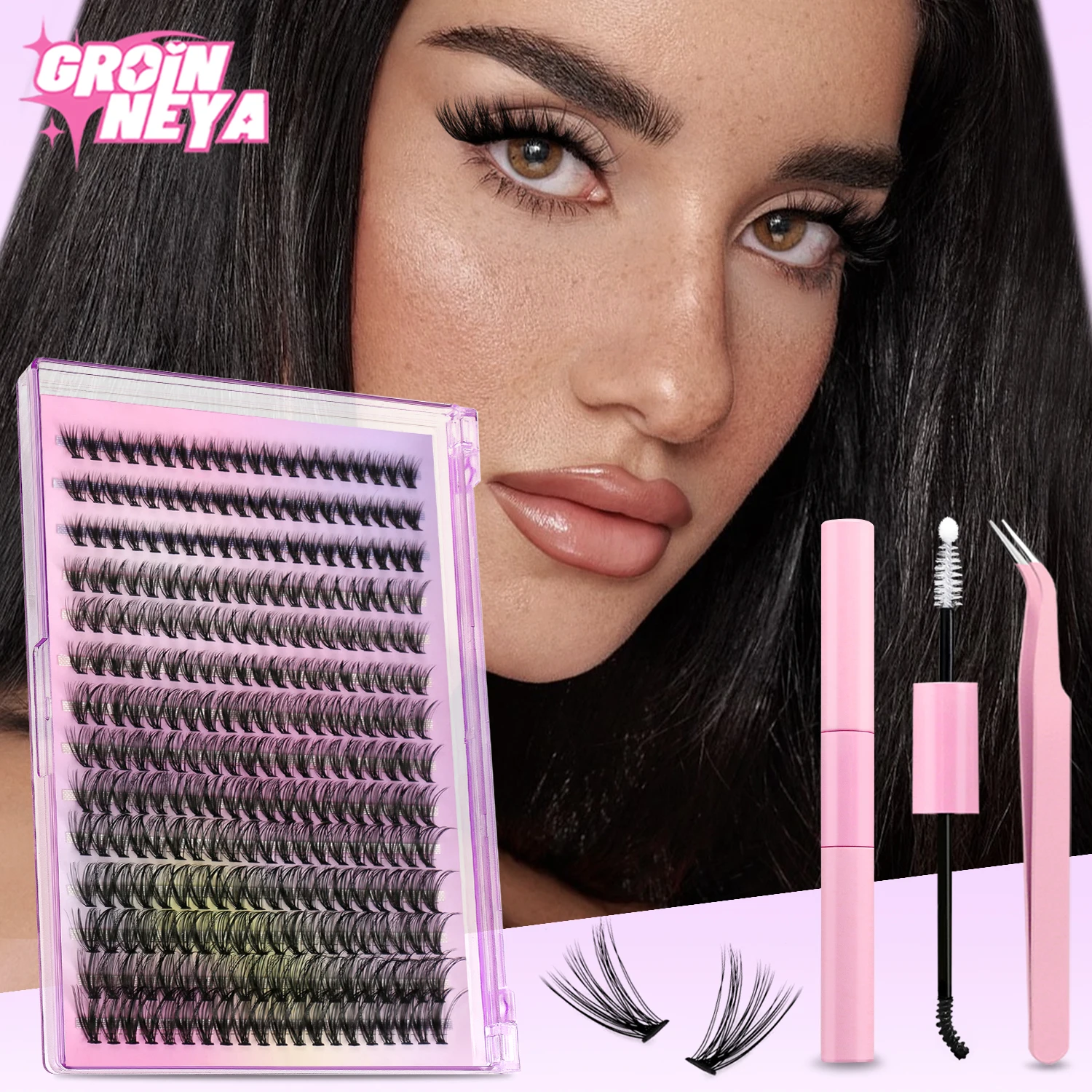 Lash Extension Kit DIY Lash Clusters Kit Individual Lashes Cluster with Bond & Seal & Remover