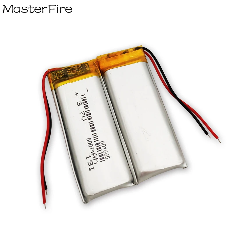 

10pcs/lot 3.7V 500mah Rechargeable Lithium Polymer Battery 601665 for LED Light Beauty Equipment Voice Recorder Massager Cell