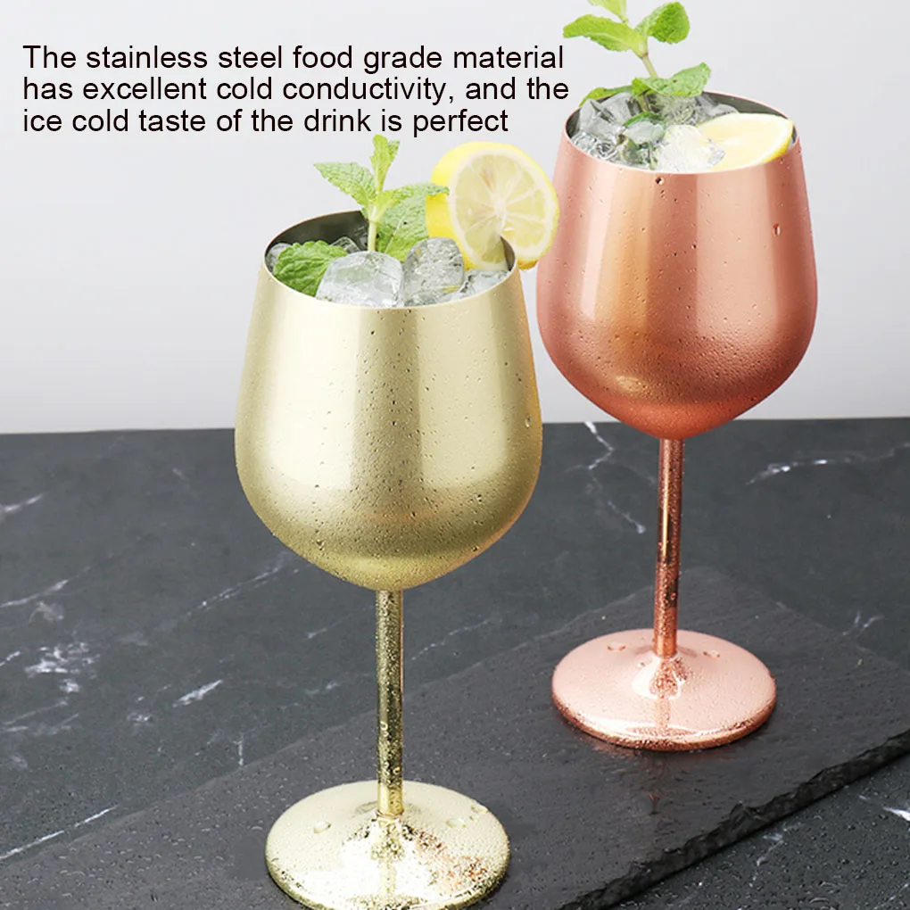 Glass Cup Stainless Steel Wine Glass Single-layer Drinkware Goblet Kitchen Tool Goblets Barware Bar Cooking Copper Plating