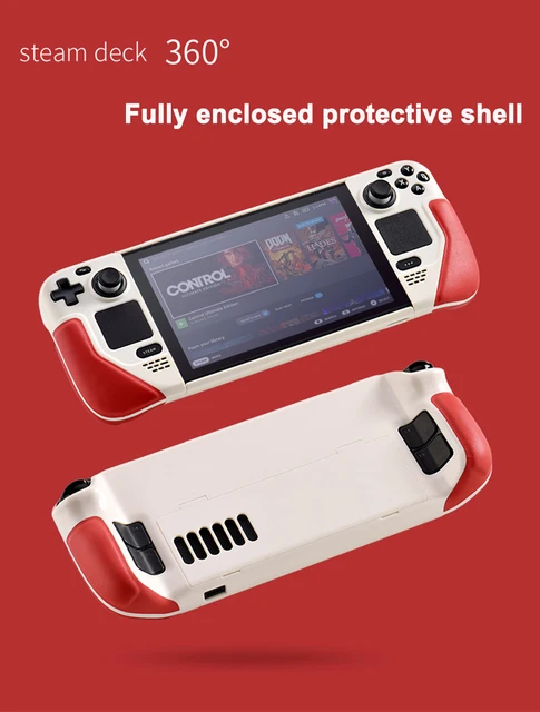 Cubierta protectora para consola de juegos Steam Deck, funda protectora con  botón táctil, pegatinas con soporte, accesorios para controlador -  AliExpress