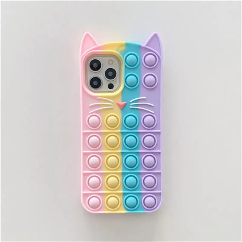 iphone pouch with strap Case for Xiaomi Redmi 9 9A 9C Note 11 10 9T 8 7 Pro Poco M4 M3 X3 GT Relieve Stress Pop Fidget Toys Push Bubble Phone Cover Capa flip cover with pen Cases & Covers
