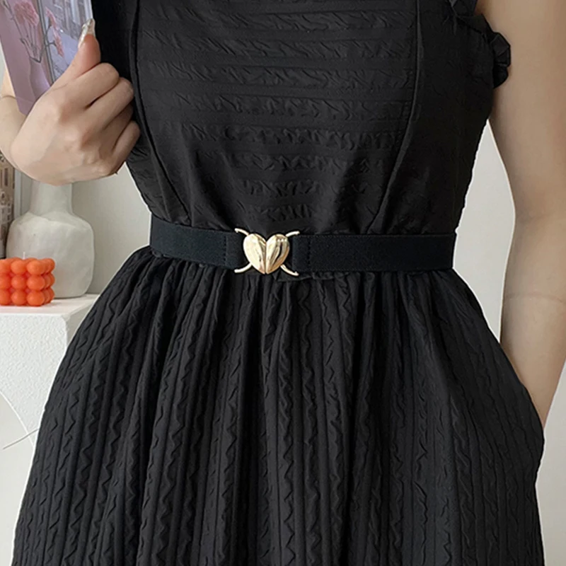 Elastic Waist Belts Dresses Elastic Belt Metal Woman Heart Thin Elastic Stretch Aliexpress