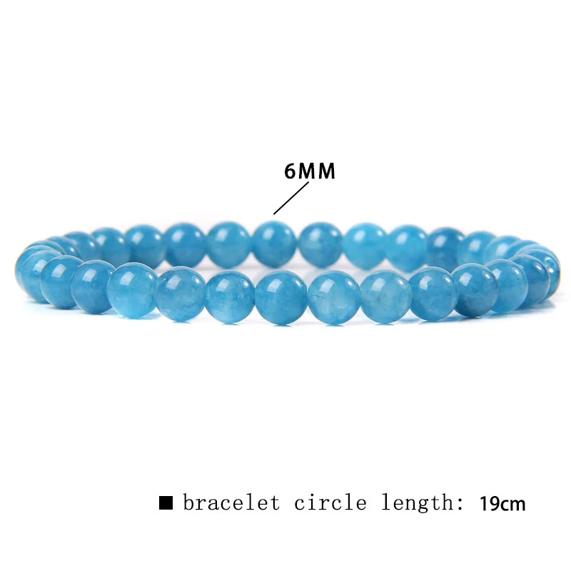 Natural Stone 6mm Beads Bracelet for Women Men Blue Apatite Lapis Lazuli Agates Turquoises Beaded Bracelets Healing Jewelry Gift