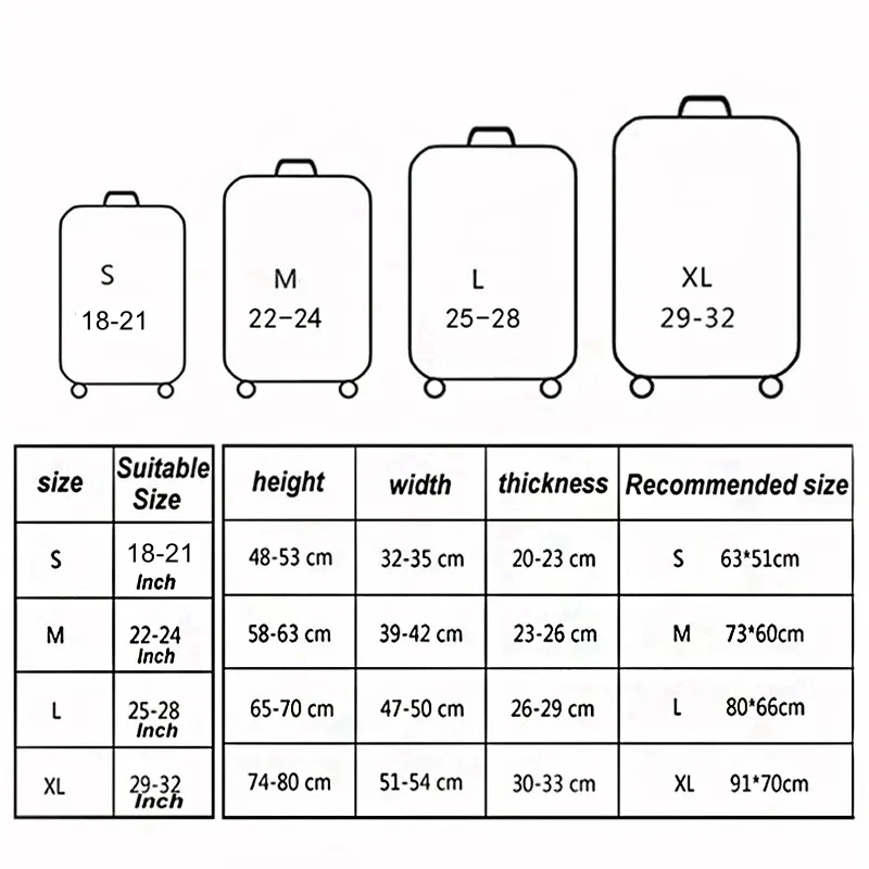 Thick Elastic Animal Luggage Protective Cover Zipper Suit for 18-32 Inch Bag Suitcase Covers Trolley Cover Travel Accessories 2