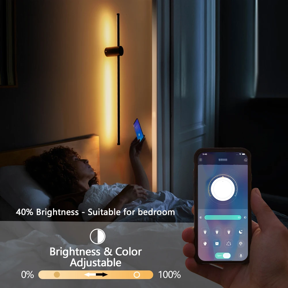2/1 PCS Dimming Led Wall Lamp APP Remote Control 350&deg; 85v-245v Nordic Long Wall Light Sconce home decor For BedroomLiving for led light,led wall lamp,wall light