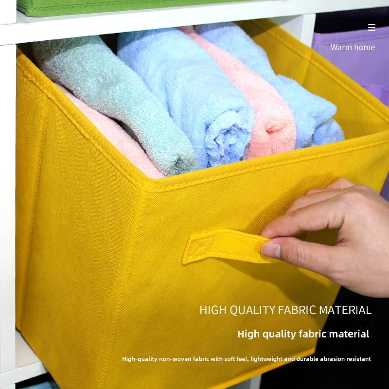Fabric Foldable Storage Box Household Wardrobe Clothing Toy Storage Box Non-woven Clothing Storage Box Basket Cross-border 3