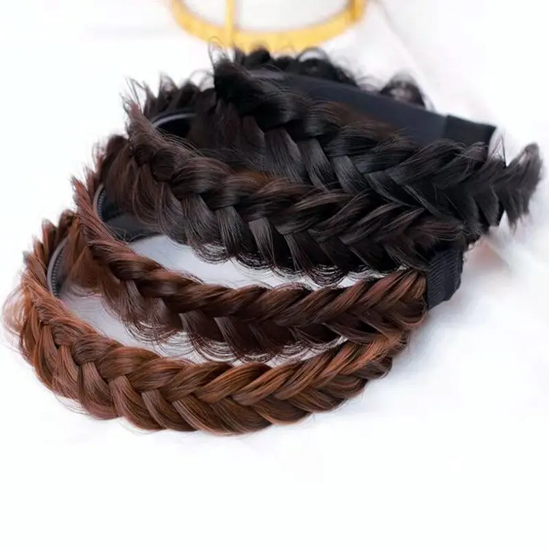 

Korea Fishbone Braid Hair Band Wig Twist Braid Headband Hairpin Hair Accessories for Women Girls