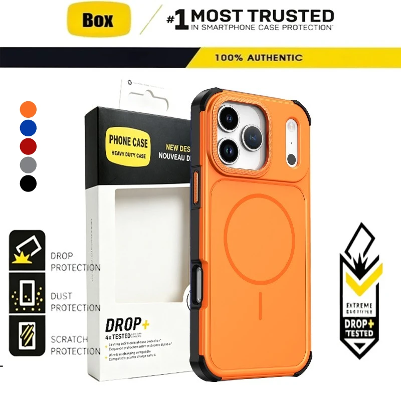 Heavy Duty Shockproof Magnetic Case with Airbag Protection for iPhone – MagSafe Charging Compatible