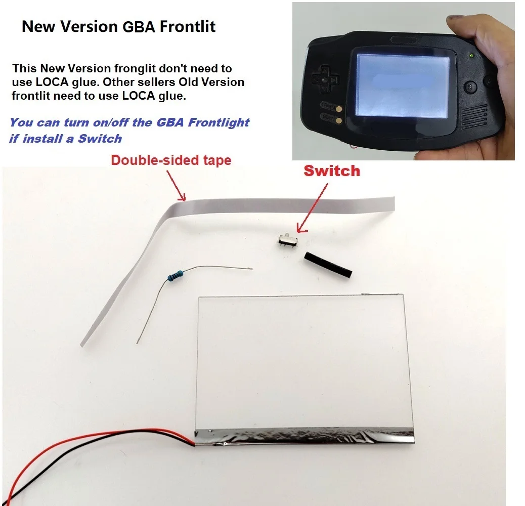 Kriger suffix Katedral New Version Frontlit Frontlight Front Light Kit For Gameboy Advance For Gba  - Accessories - AliExpress