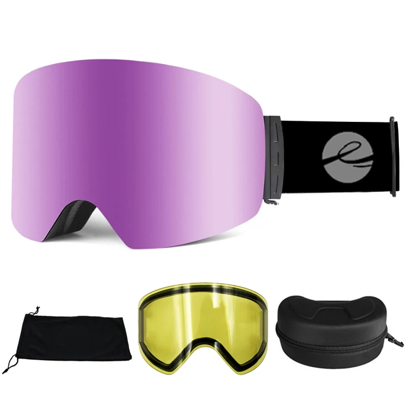 LOCLE Men Women Ski Goggles Double Layers Snowboard Mask Ski Eyewear