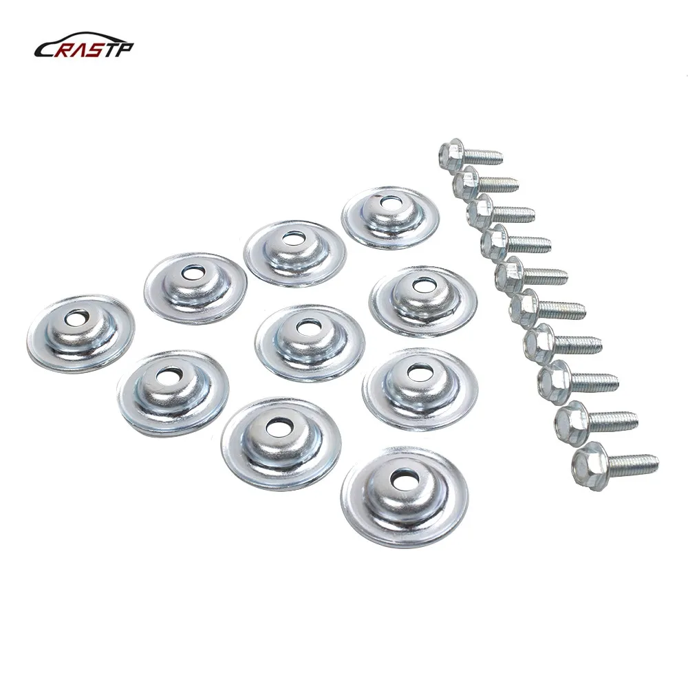 RASTP-New Arrived 10 Piece Set UTV Skid Plate Washer Bolt Fits All Polaris General Ranger RS1 RZR RS-QRF024 rastp new arrived 130mm aluminum gear shift knob 13cm extended manual transmission gear shift lever knob auto parts rs sfn130