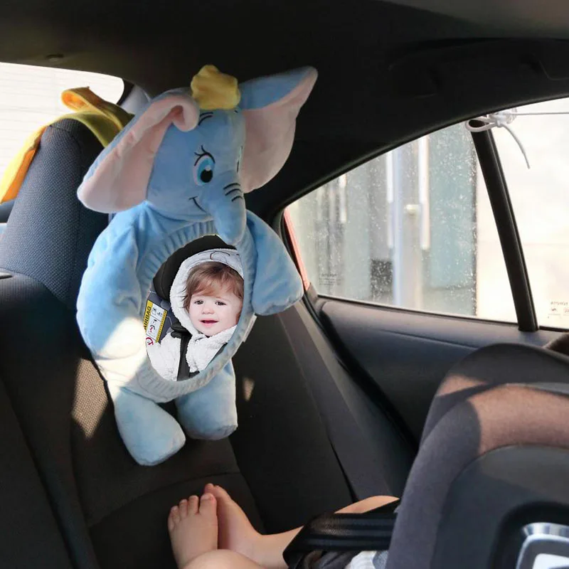 New Cartoon Elephant Cute Car Baby Seat Observation Mirror Car Mounted Elephant Safety Tool Baby Special Rearview Mirror