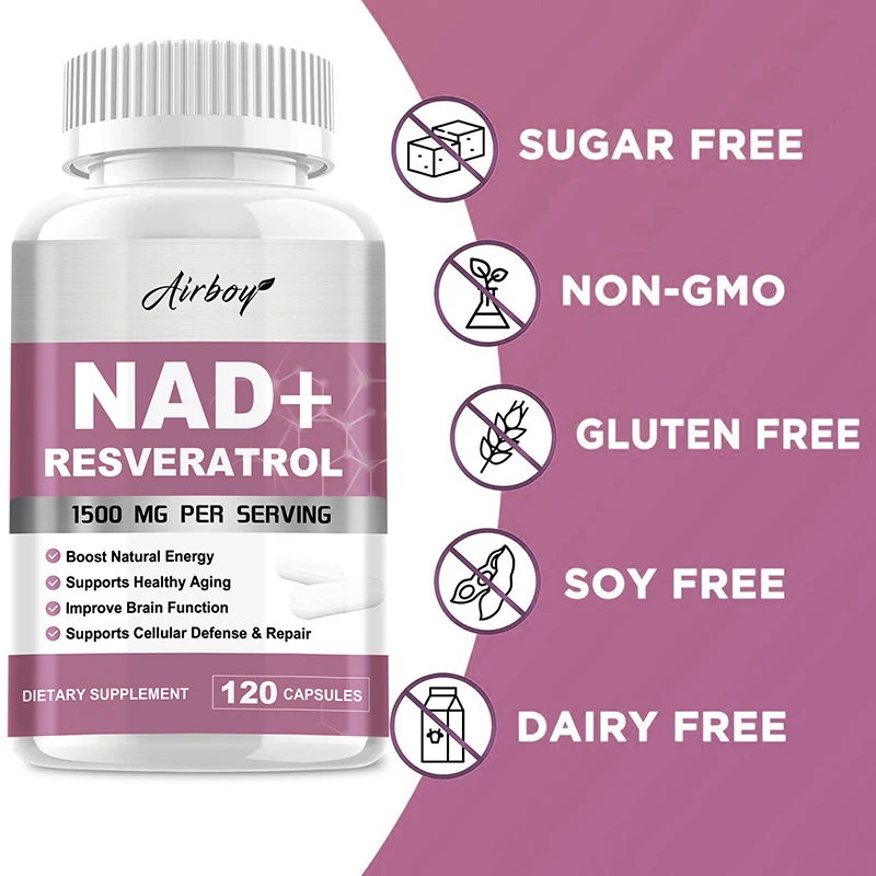 anti aging cell booster NAD + Resveratrol Anti-Aging Cell Booster Nicotinamide Riboside Alternative Natural Energy & Cellular Health