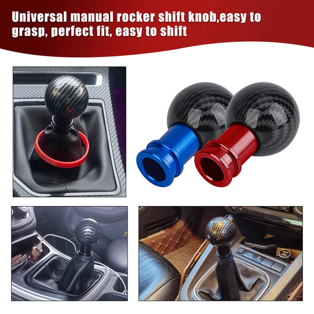 Diamall Carbon Fiber Shift Knob – Universal Gear Shift Knob With 3 Adapters For Manual/Automatic Cars