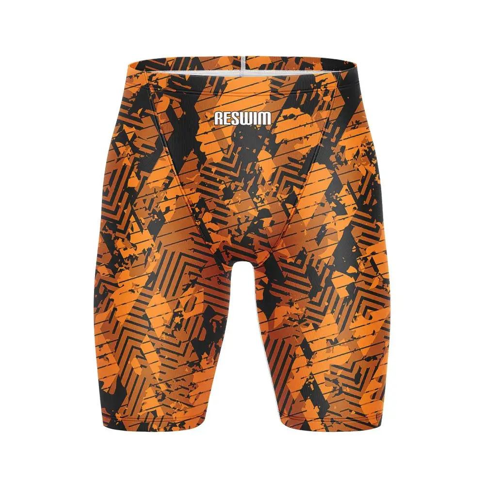 Summer Men's Swim Jammer Swimsuit Shorts Funny Athletic Training Swimming Trunks Bathing Suit Lycra Sports Surfing Diving Pants