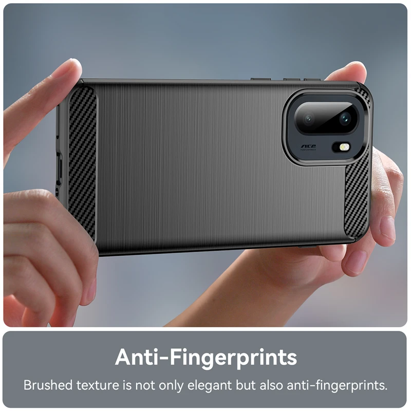 Durable Anti-Knock Soft TPU Silicone Carbon Fiber Full Back Cover