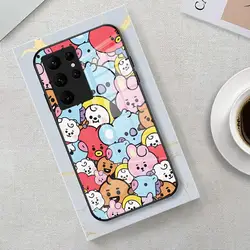 Kpop A - B - BT21 - S Phone Case with Glass Cover - Sleek Design and Durable Protection - Galaxy S24 Plus (Black1)