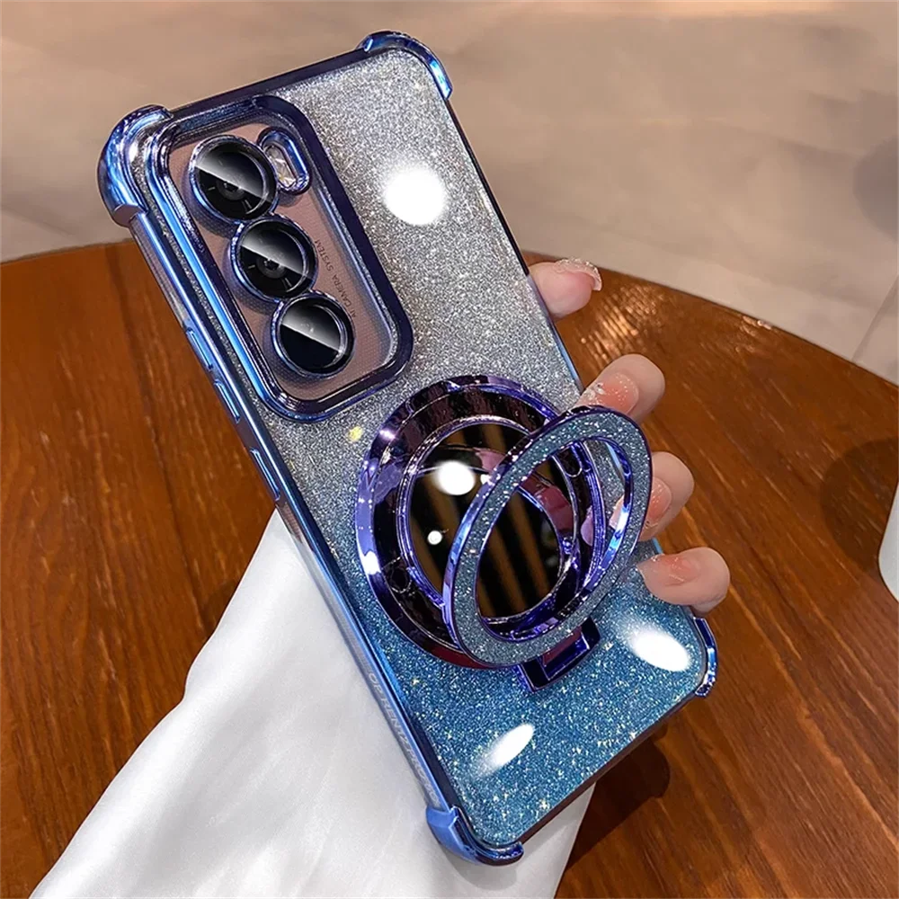 Luxury Glitter Mirror Bracket Phone Case Cover