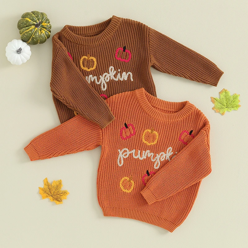 -08-16 Lioraitiin 0-18M Toddler Baby Girls Chunky Cable Knit Halloween Sweater Long Sleeve Pullover Fall Clothes Outfits