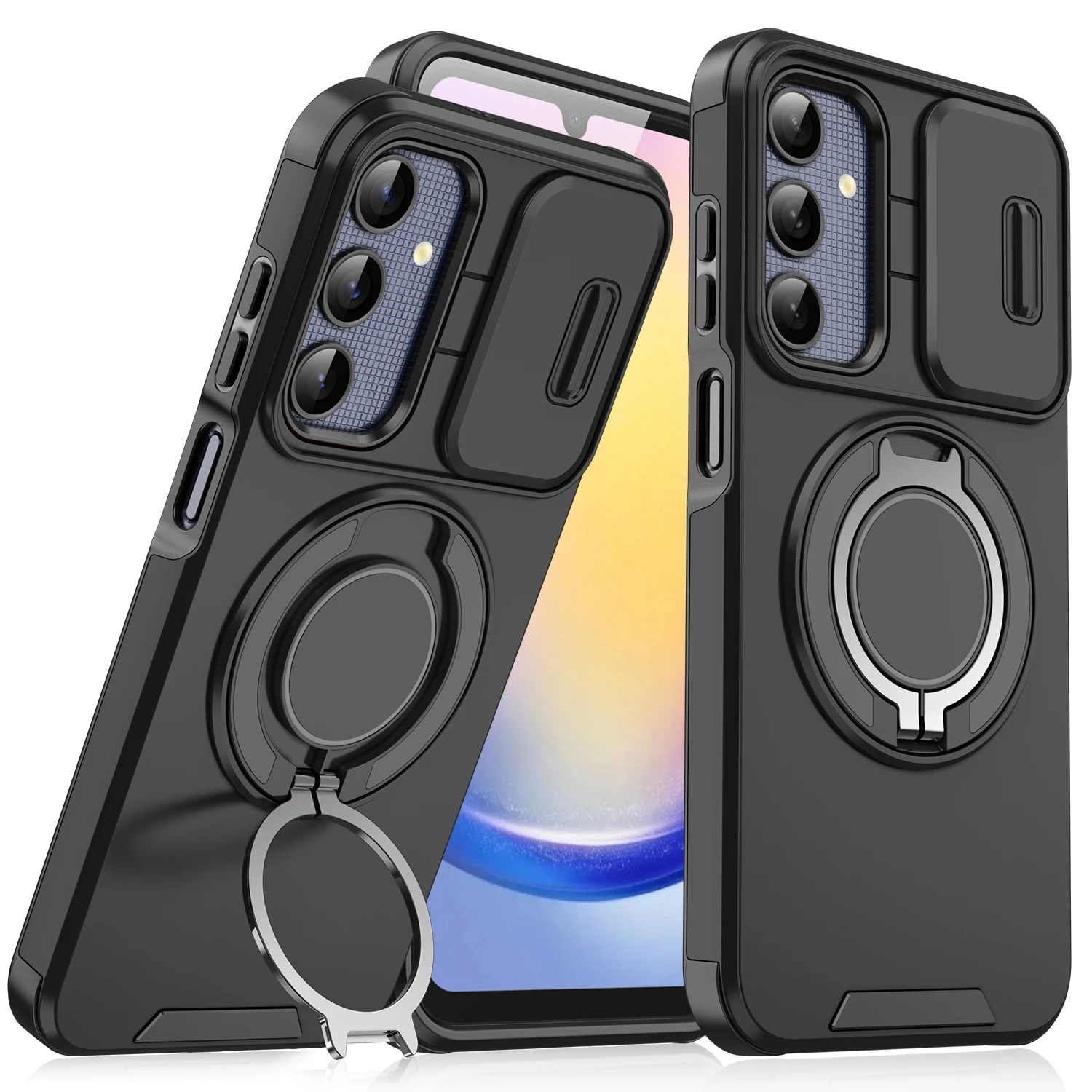 Rugged Armor Magnetic Bracket Slide Camera Protection Phone Case