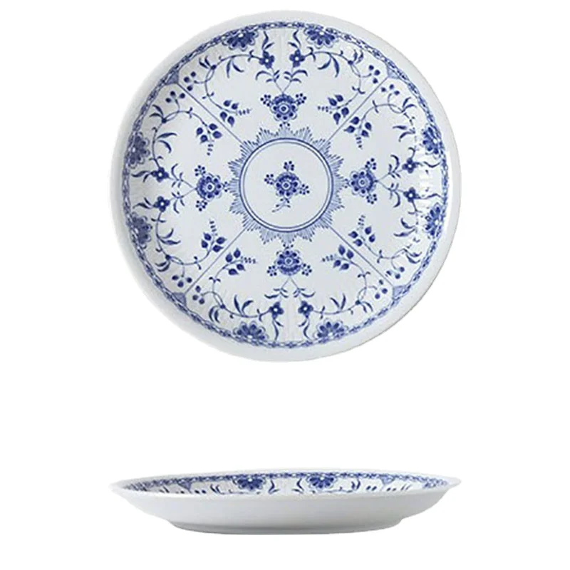 

Japanese-style Luxury Plates Dinner Serving Tableware Bowle Vintage Blue and White Porcelain Tableware Dinner Plates Set Gift