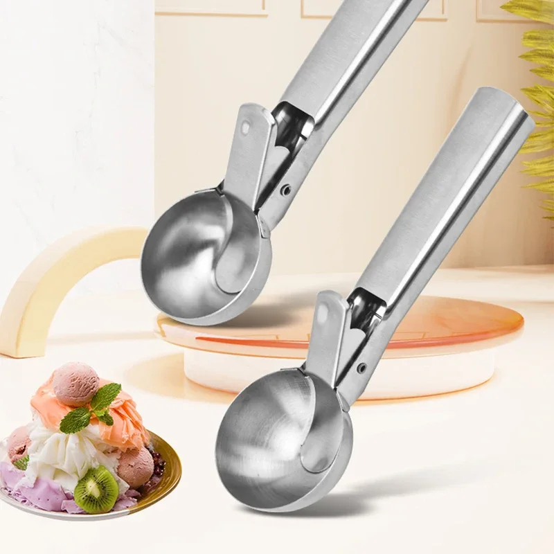 Stainless Steel Dual-purpose Ice Cream Scoop Multifunctional Fruit Scoop Kitchen Supplies