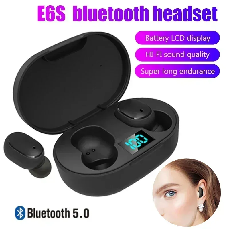 E6S Wireless Bluetooth Earphones TWS Bluetooth Headset Wireless Earbuds Noise Cancelling Earphones with Microphone Headphones 3
