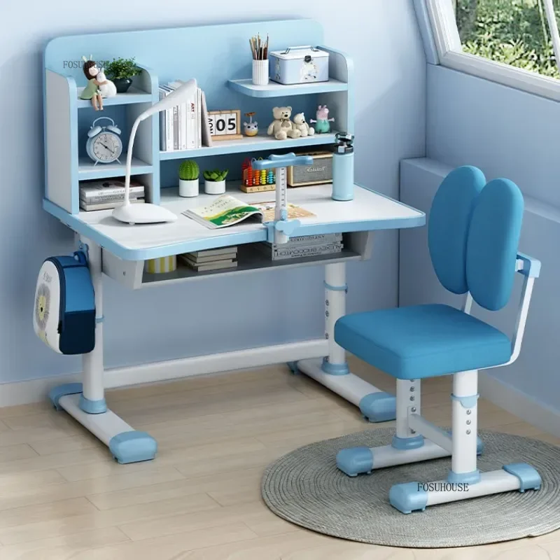 Children's table primary school student study writing table household children's desk liftable desk and chair set e