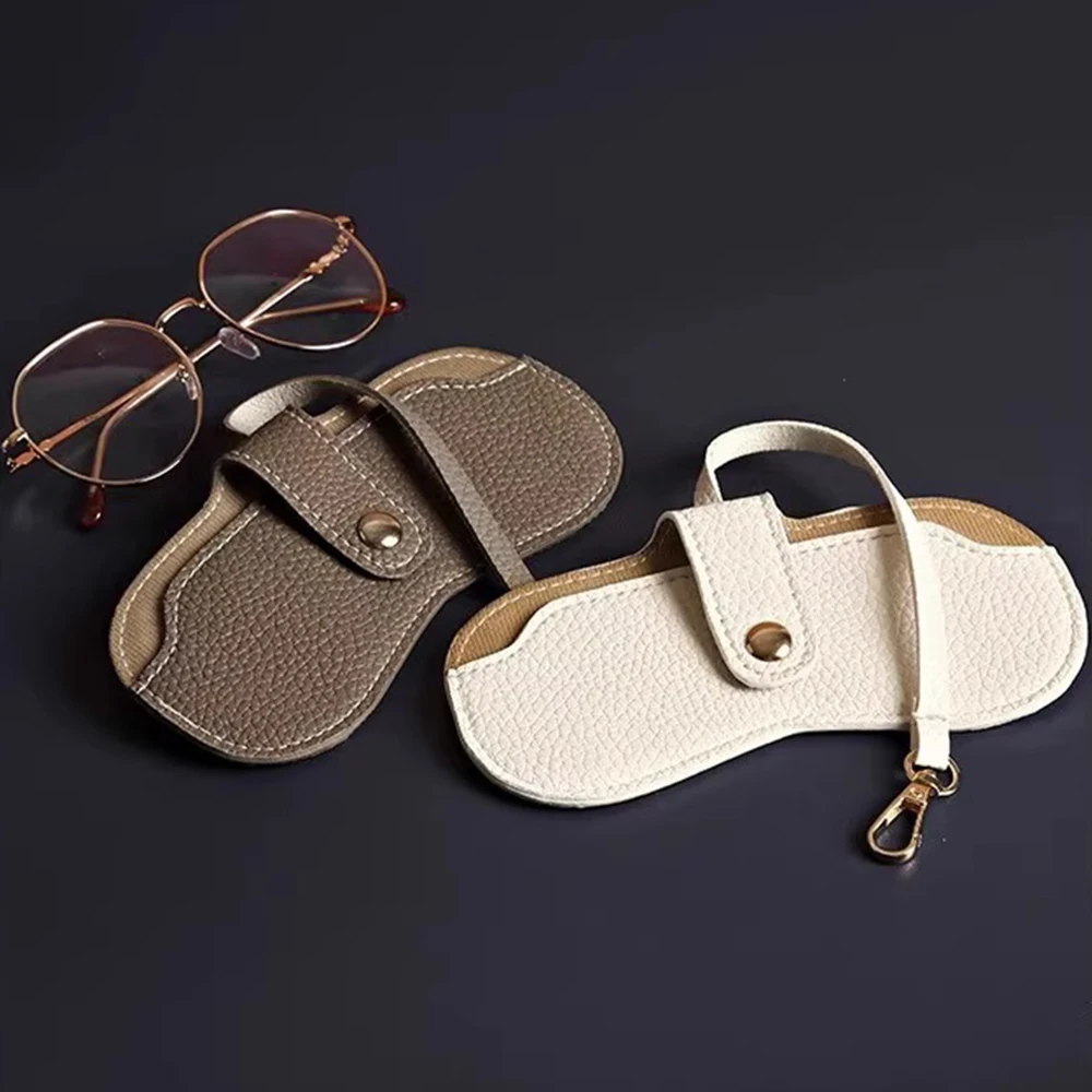 Portable Glasses Bag Soft Leather Sunglasses Pouch Slim Fashion Glasses Case Holder Glasses Organizer Travel Sunglasses Pouch