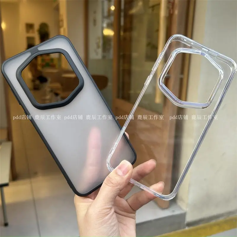Semitransparent Matte Hard Case with Acrylic Back and Shockproof Bumper