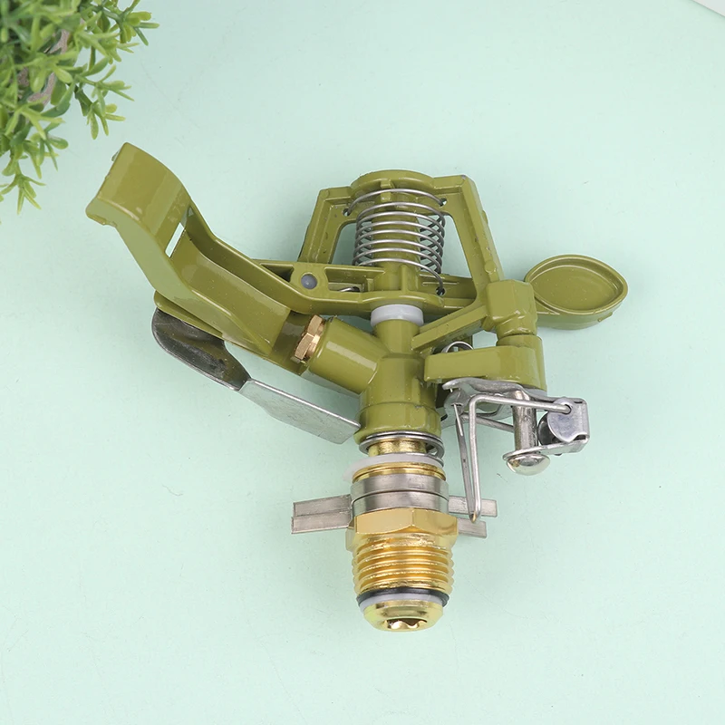 Male Thread Sprinkler Garden Rotating Rocker Impact Adjustable Zinc Alloy Lawn Field Watering Nozzle 1/2" Irrigation Tools Garden Sprinkler Irrigation Sprinklers Garden Irrigation Nozzle