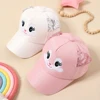Summer Children's Caps New Cute Cartoon Cat Ear Girls Hats Adjustable Baseball Cap For Kids Children Girl Sun Hat 2-8 Years 2