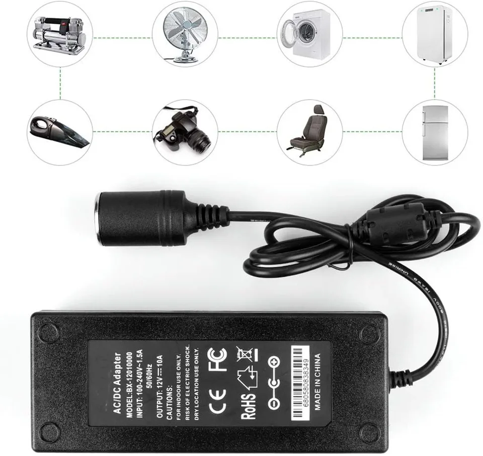 Shentian 12V 10A (120W) Power Adapter - AC To DC Converter With UK Plug For LED Strips, CCTV, Routers