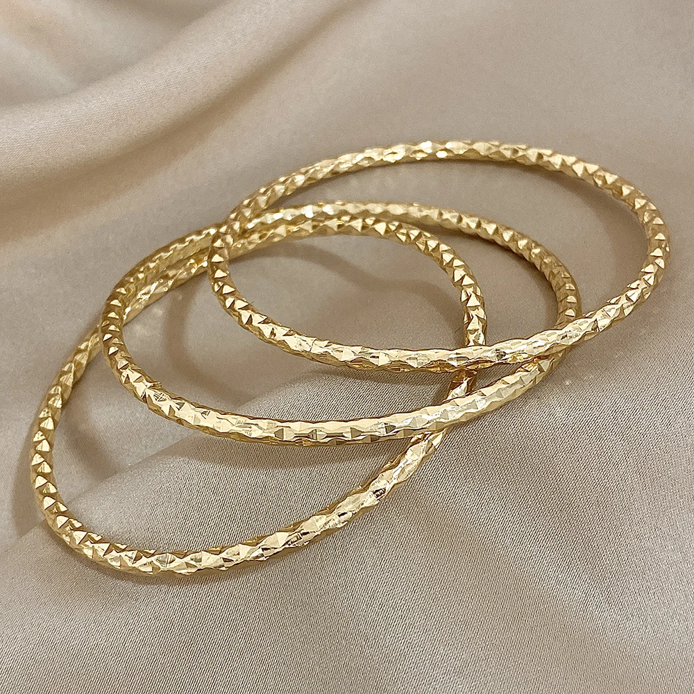 Simple Spiral Pattern Circle Bracelets Bangle for Women Cuff Wristband Stackable Waterproof Jewelry Gifts 3Pcs/Set,bangle bracelet