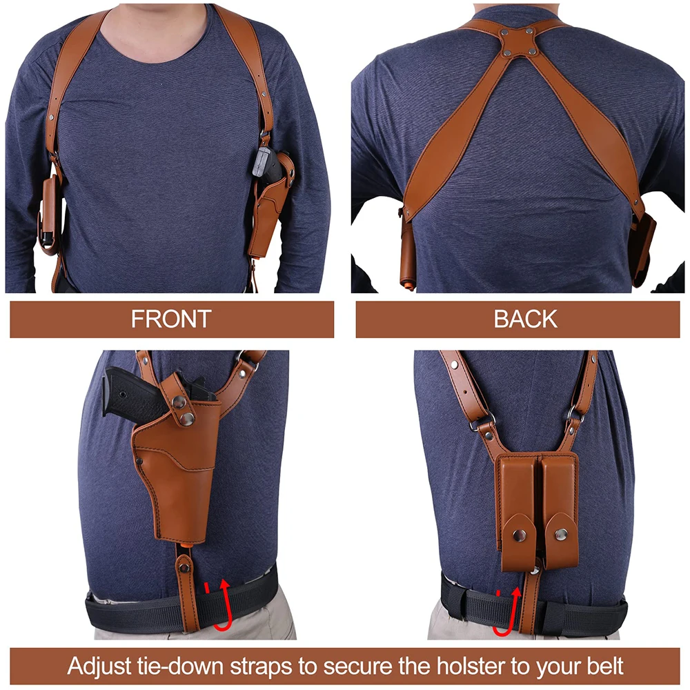 Tactical Concealed Shoulder Holster Gun Holster Universal PU Leather Underarm Pistol Handgun Carry Pouch 1911 Airsoft Accessory 5