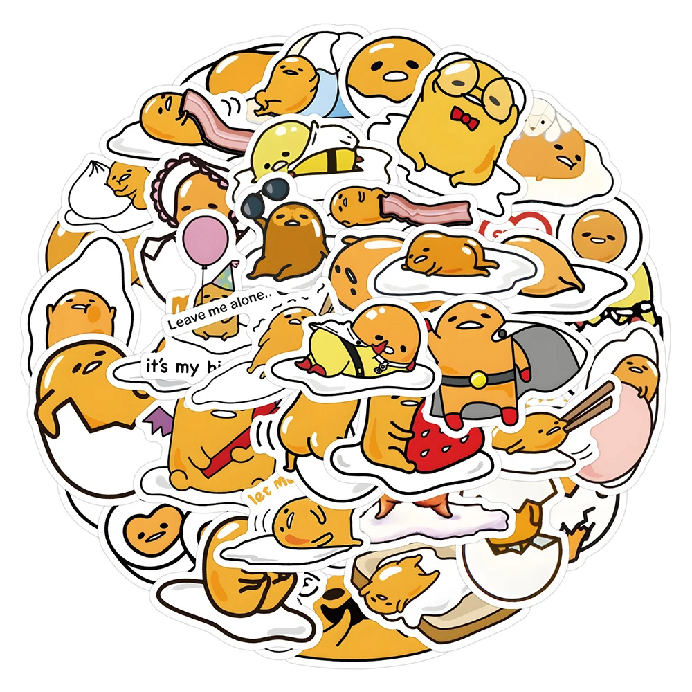

10/30/60pcs Funny Gudetama Cartoon Stickers Classic Sanrio Toy Sticker Decoration DIY Notebook Phone Suitcase Anime Kids Decals