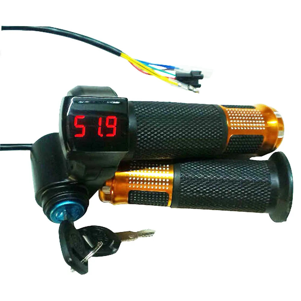 Universal E-Bike Throttle with LCD Power Display & Grip Controls