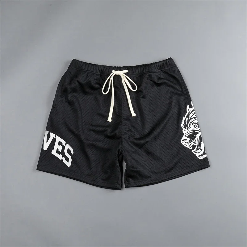 Summer New Men's Shorts Sports Casual Mesh Shorts Quick Drying Breathable Printed Outdoor Beach Pants Running Training Shorts