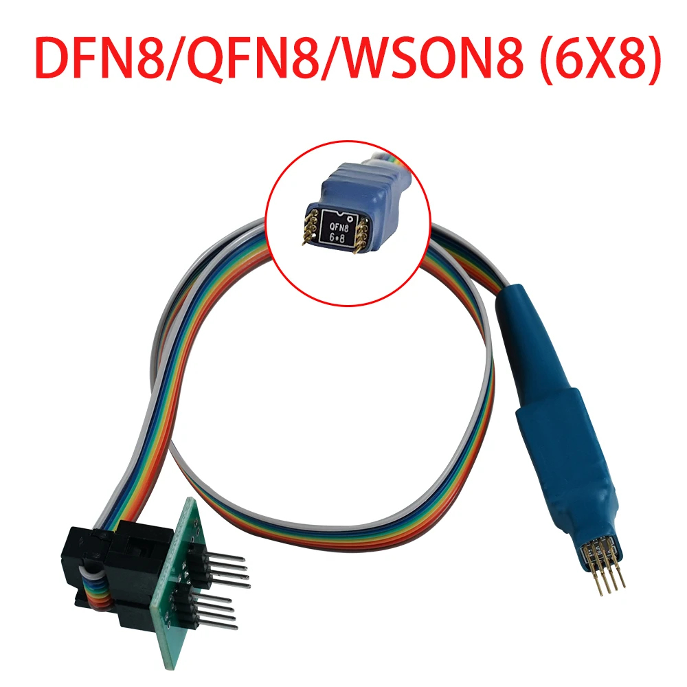 Línea de sonda de Chip DFN8 QFN8 WSON8 a dip8, aguja de lectura y escritura, 1,27, 6x8, 6x5, SOP8, 150/200-208 MIL, SONDA DE PRUEBA Para RT809H/F