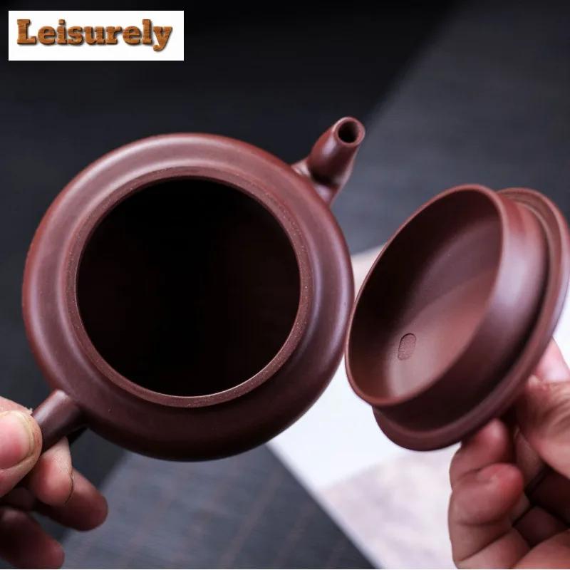 240ml Luxury Yixing Purple Clay Teapots Handmade Auspicious Beast Pot Raw Ore Purple Mud Kettle Zisha Tea Set Drinkware Supplies