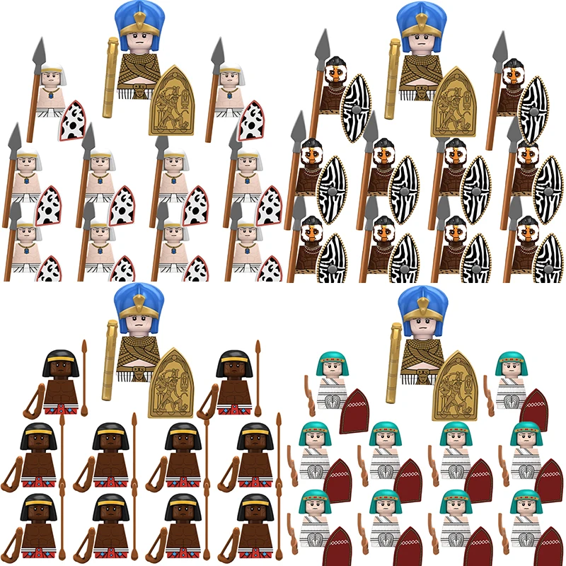 

Medieval Building Blocks Toys Ancient Egypt Soldiers Pharaoh Court Dynasty Guard Infantry Nubia Tribal Warrior Archer Bricks