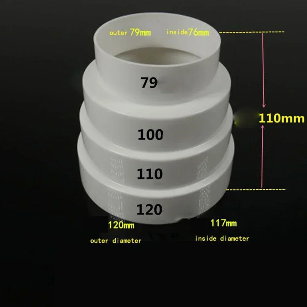 Duct Pipe Connector Duct Multi Reducer Extractor Fan Pipe Connector ABS Plastic 80/100/110/120/150/160mm For Exhaust Fan Ventilation Duct 1pc