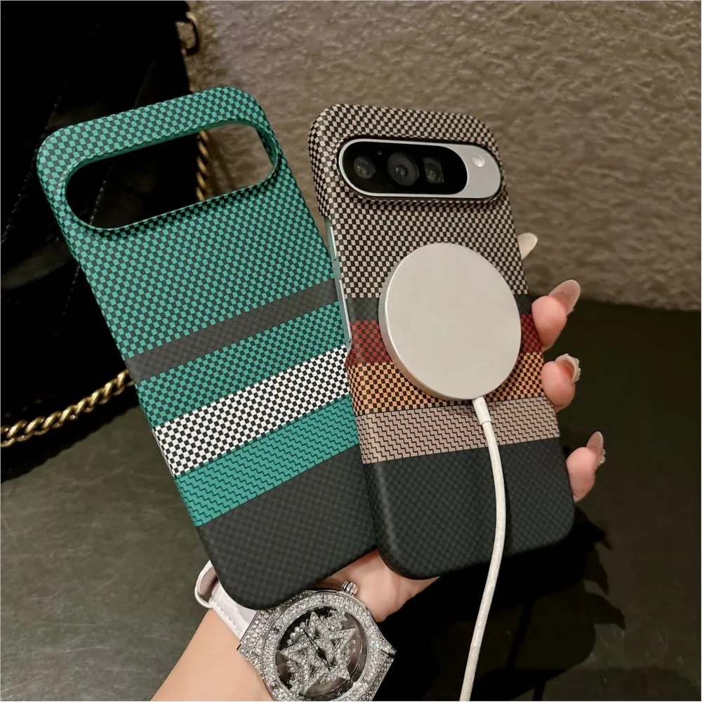 Carbon Fiber Texture Magnetic Hard Case for Google Pixel - Ultra Thin with MagSafe Charging Compatibility