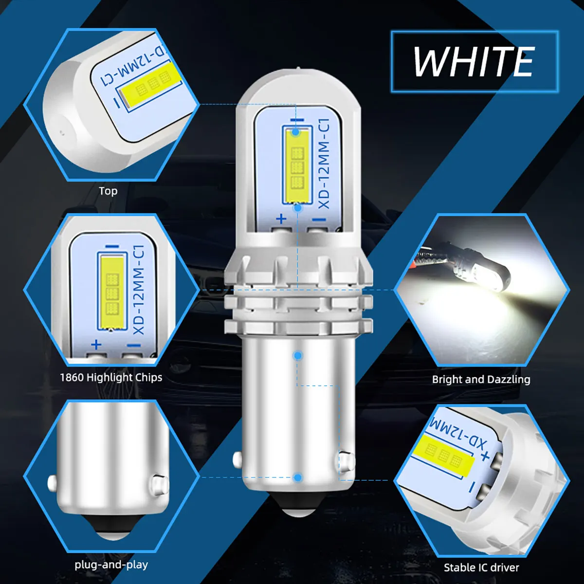 KEVANLY 2개 BA9S T4W BAY9S H21W LED 램프 표시등 1860 2SMD LED 칩 대시보드 경고등 자동차 후진등 12V 화이트