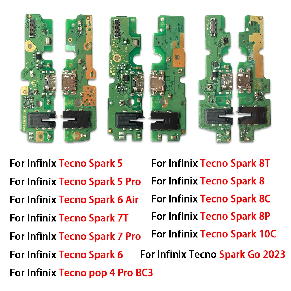 

USB Charging Dock Connector Port Flex Cable For Infinix Tecno Pop 4 Spark 5 6 Air 7 Pro 7T 8 8C 8P 8T 10C Go 2023 Zero Pro X6811