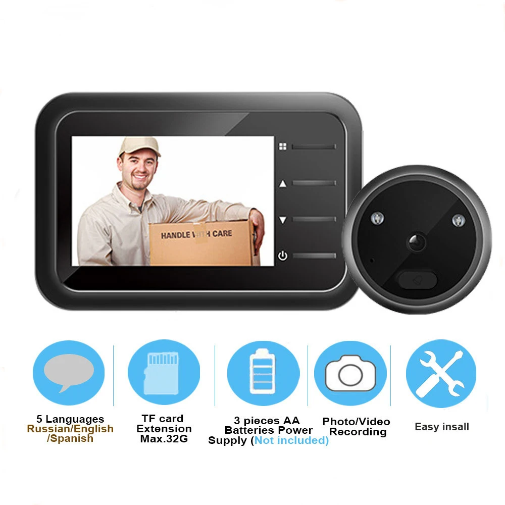 

2.4 Inch Video Digital Door Peephole Doorbell Auto Record Night Maigic Eye Camera to Entry Electronic Viewfinder for the Door